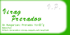 virag preradov business card